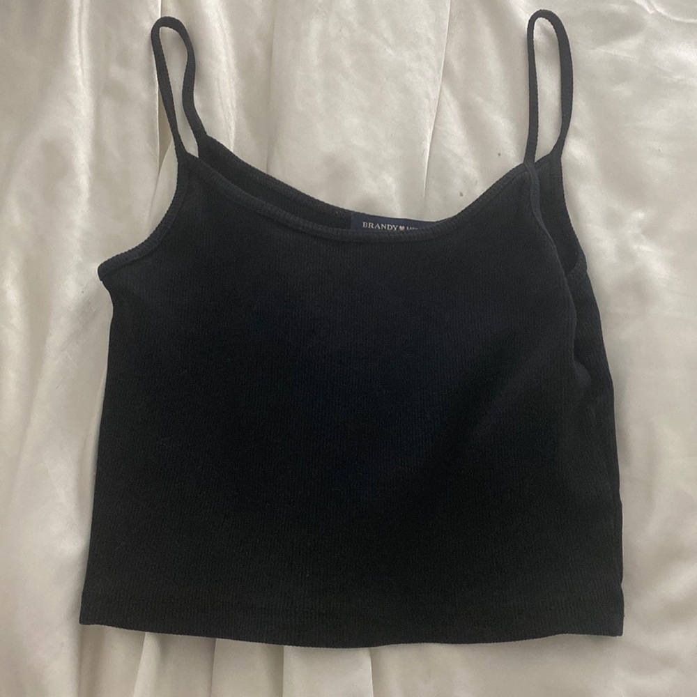 black brandy cropped tank